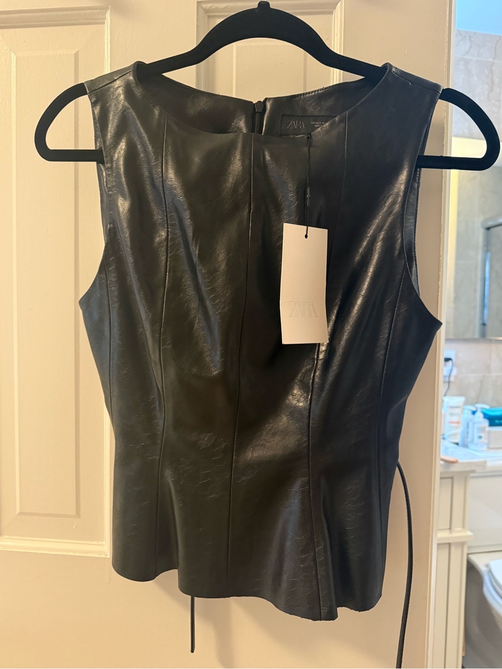 Zara Black Faux Leather Dress